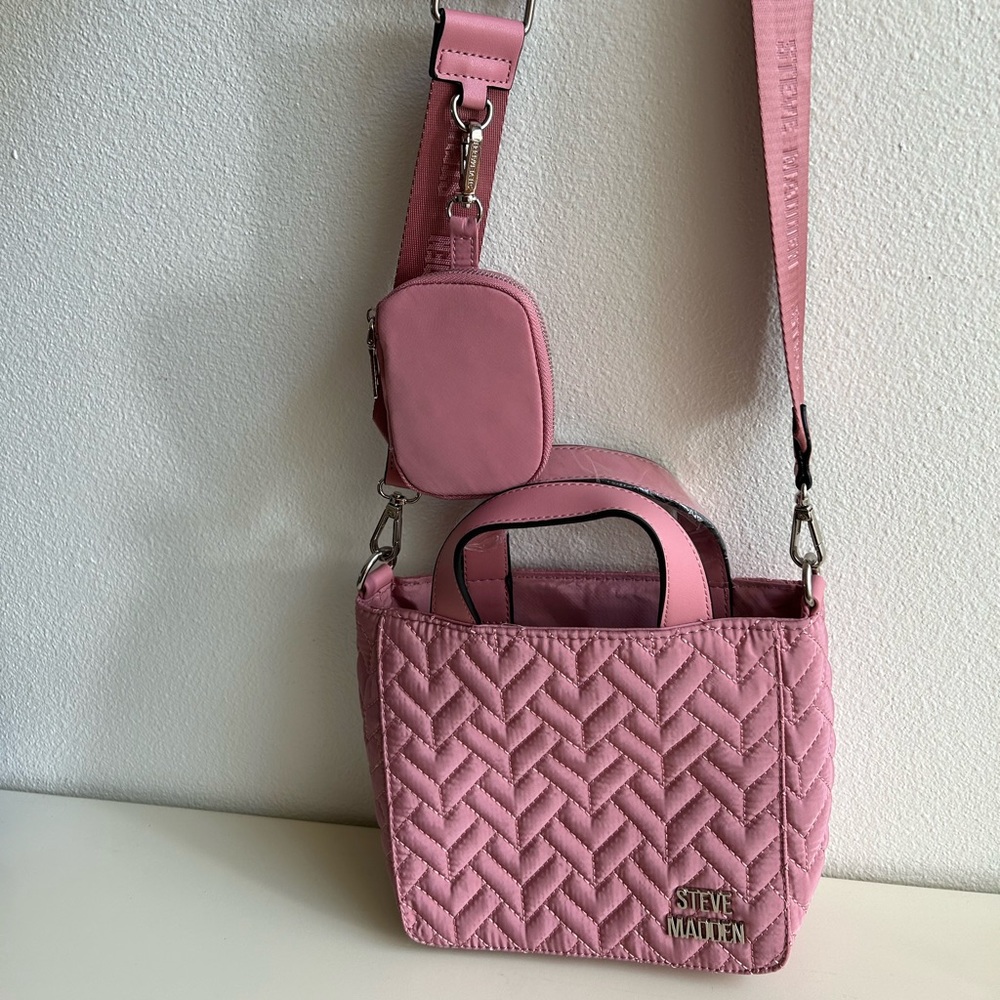 New Steve Madden pink velvet crossbody